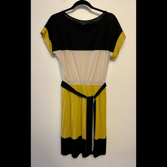 SANDRA ANGELOZZI Color Block Accordion Dress Medium - Picture 3 of 8